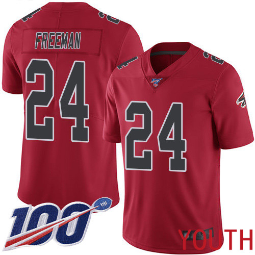 Atlanta Falcons Limited Red Youth Devonta Freeman Jersey NFL Football #24 100th Season Rush Vapor Untouchable